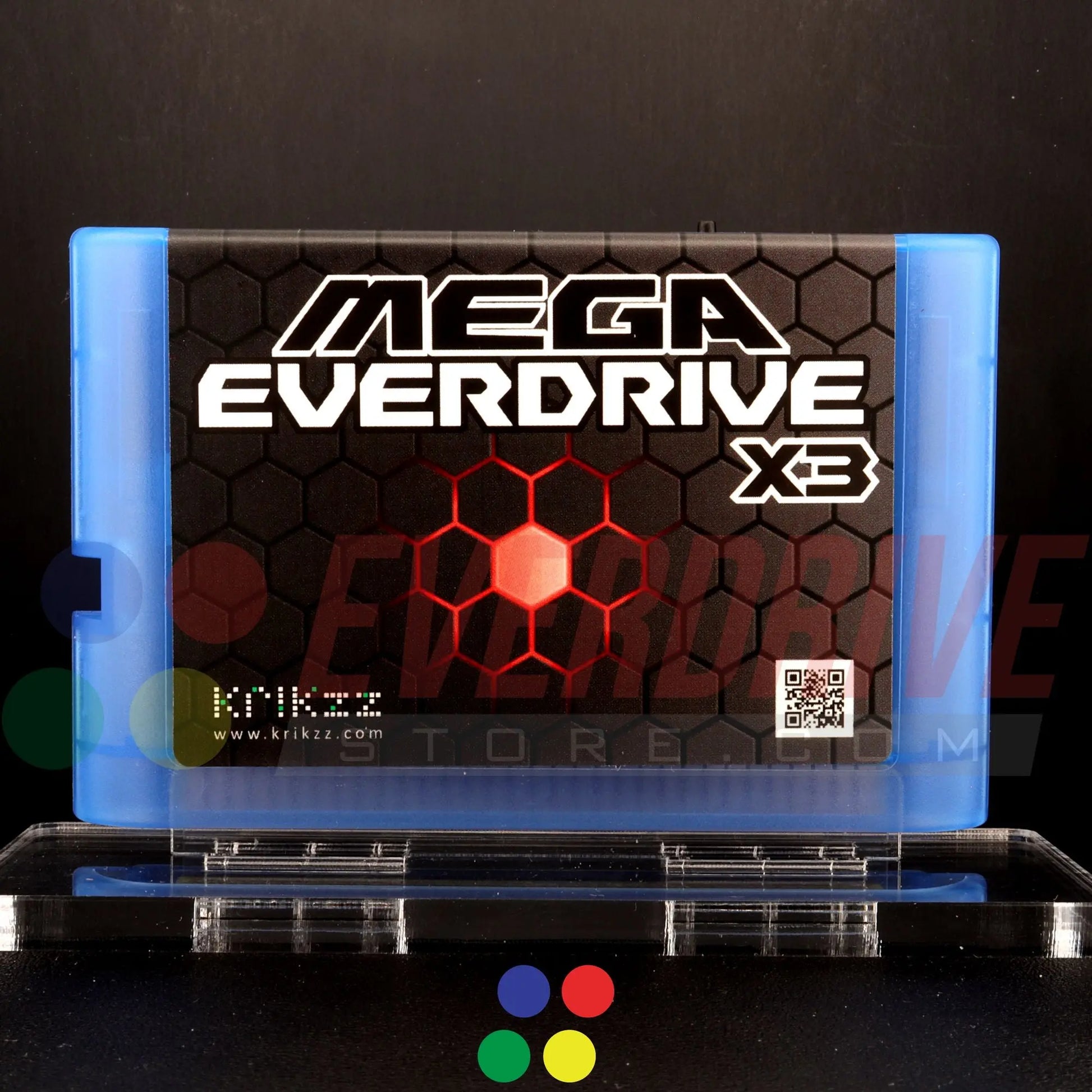 Mega Everdrive X3 - Frosted Blue by Krikzz for Genesis or Mega Drive Krikzz