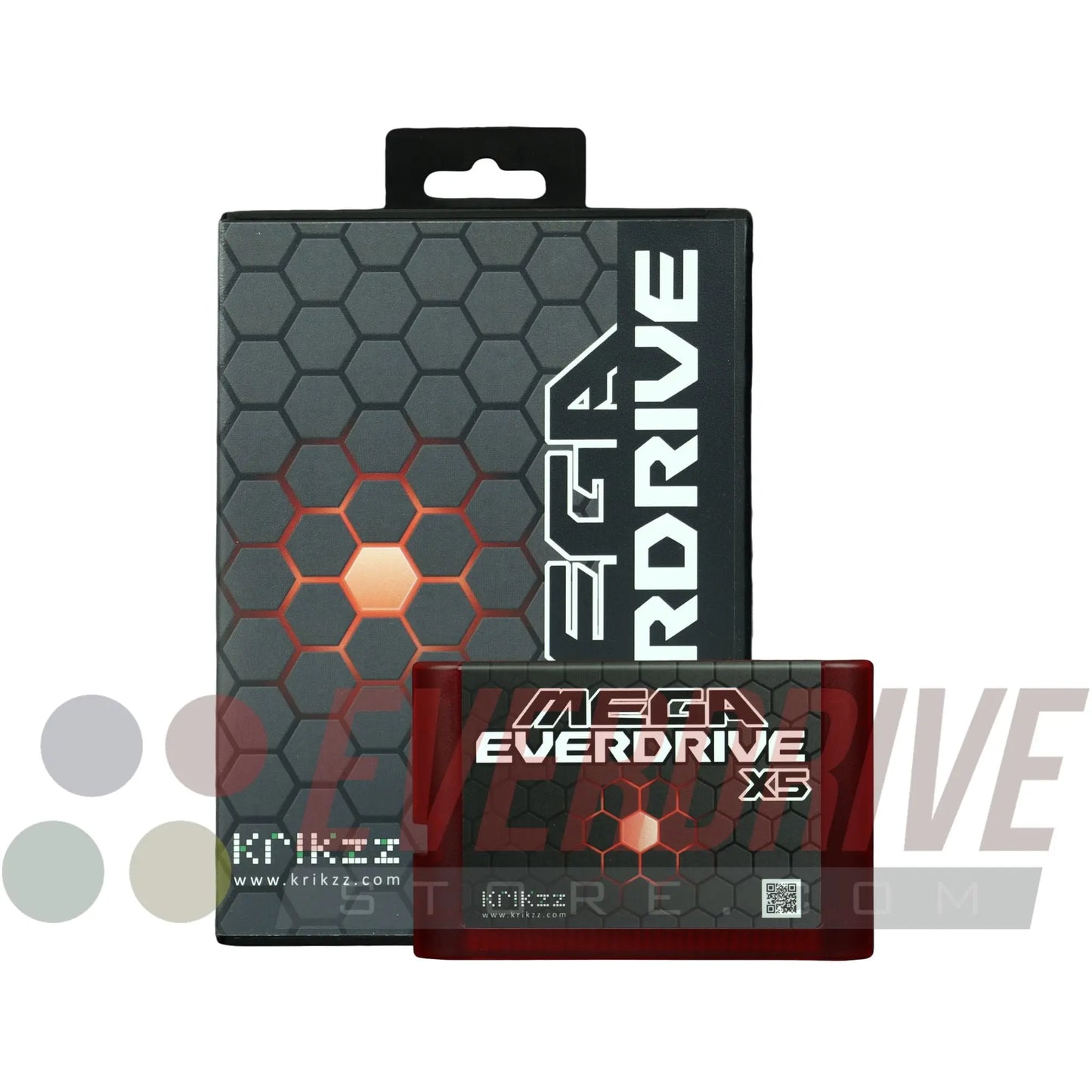 Mega Everdrive X5 - Frosted Red by Krikzz for Genesis or Mega Drive KRIKzz